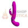 Vibrador con estimulador de clitoris USB y lanzador de liquidos